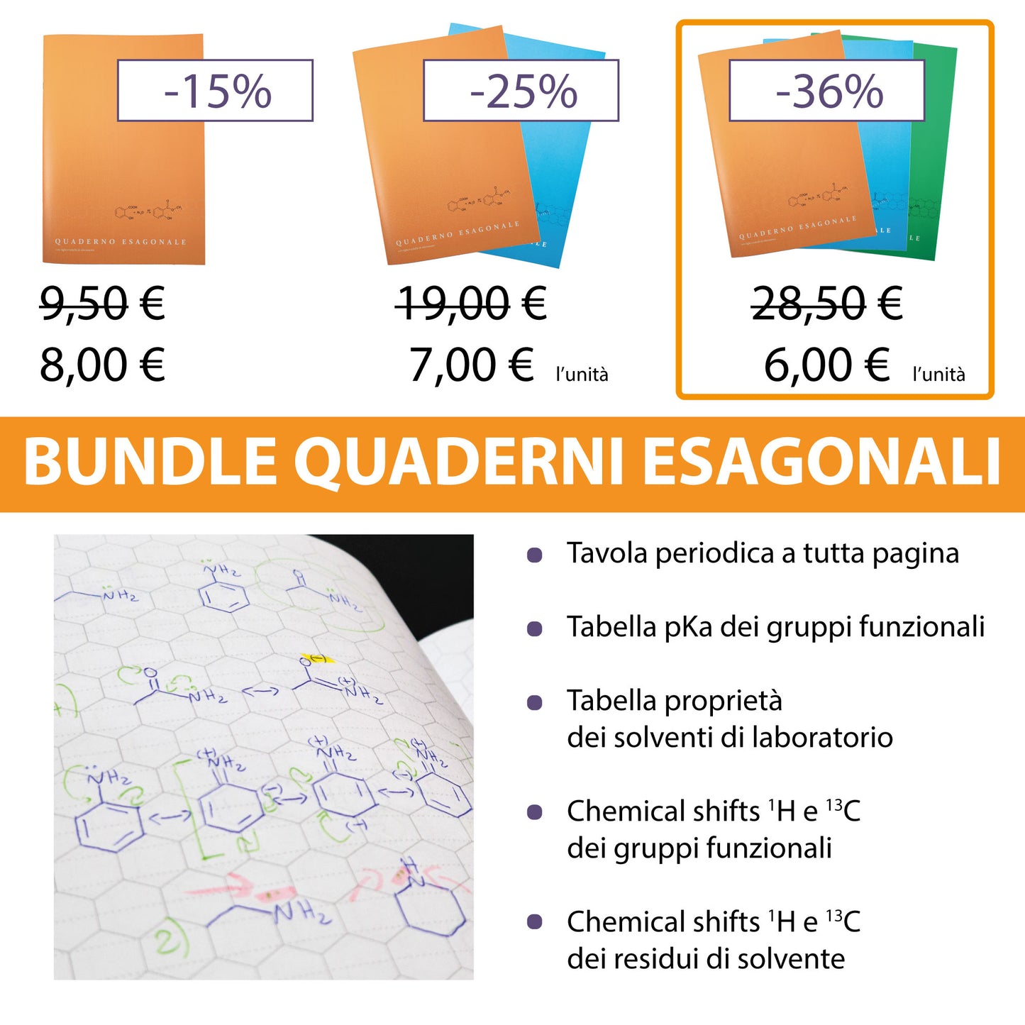 CHIMIScrive - Quaderno esagonale per chimica organica